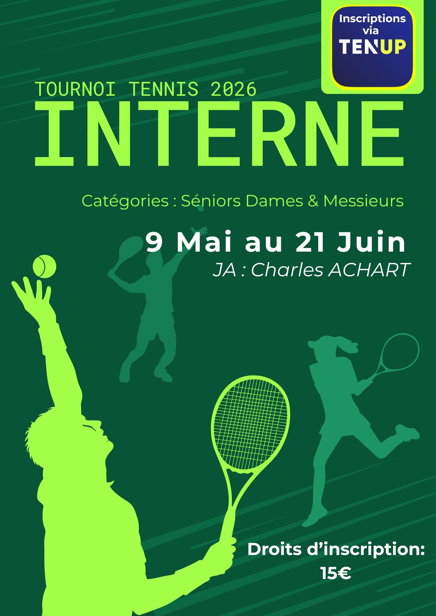 Tournoi interne simple adulte