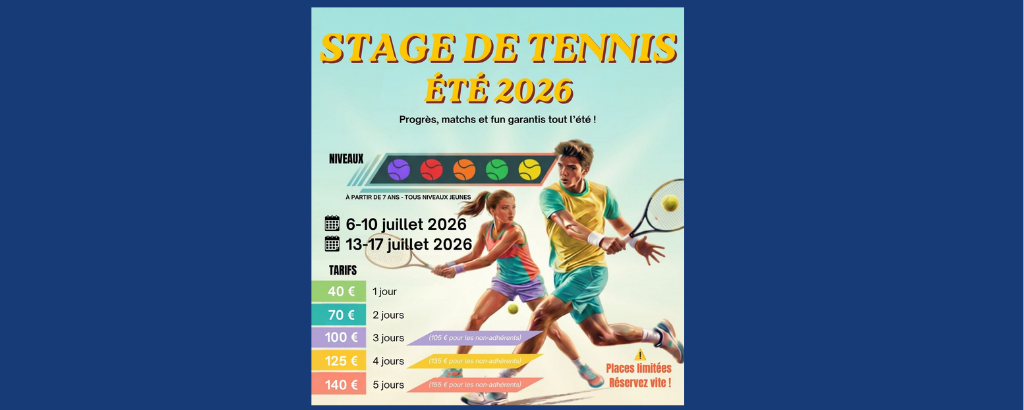 Stage Tennis été 2026